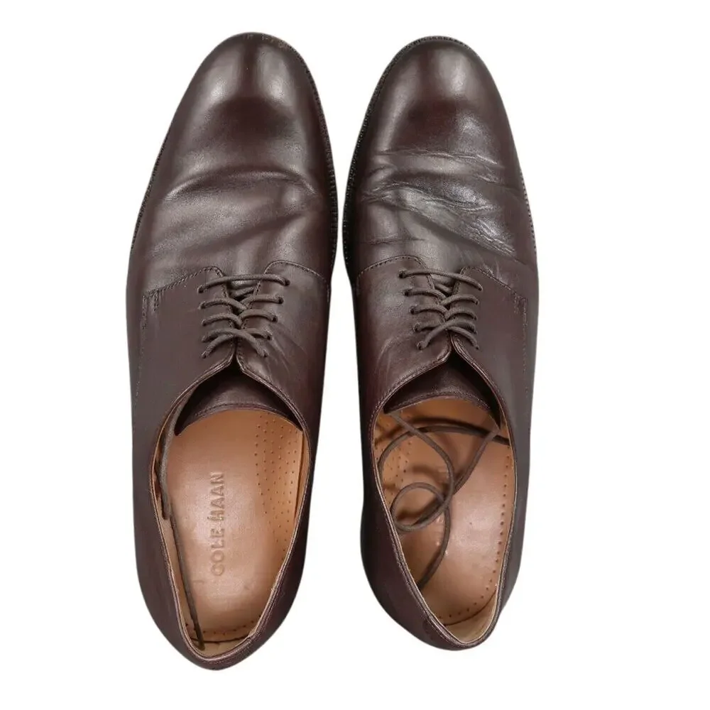 Cole Haan Shoes Men 11.5 Oxford Derby Classic Formal Lace Up Leather Dress Brown
